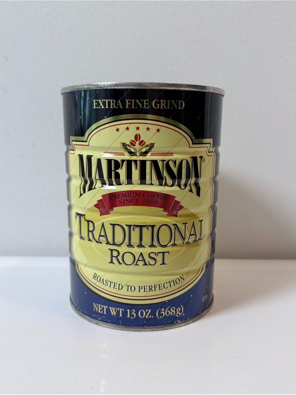 Vintage Martinson Traditional Roast Coffee Can - Yellow & Navy